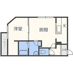 ラヴェーラ福住 4階1LDKの間取り