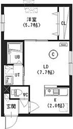 EXCELLENT HOUSE月寒 1階1LDKの間取り