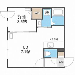Alta Marea　月寒中央 4階1LDKの間取り