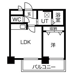メディカルコート東札幌 8階1LDKの間取り