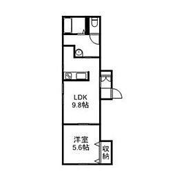 ルナハウス月寒 3階1LDKの間取り