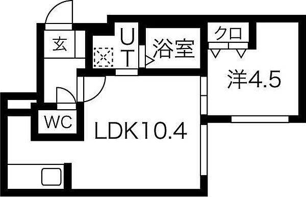 北海道札幌市豊平区平岸四条6丁目(賃貸マンション1LDK・2階・34.55㎡)の写真 その2