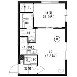 アルキオーネ菊水 1LDKの間取図画像