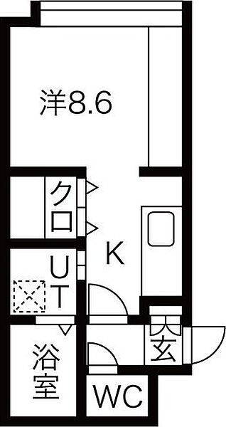 北海道札幌市白石区菊水五条1丁目(賃貸マンション1K・3階・24.24㎡)の写真 その2