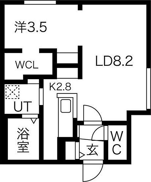 北海道札幌市豊平区平岸二条1丁目(賃貸マンション1LDK・1階・35.72㎡)の写真 その2