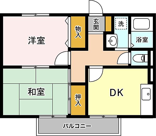 サニーコート井上 202｜鳥取県米子市新開2丁目(賃貸アパート2DK・2階・45.73㎡)の写真 その2