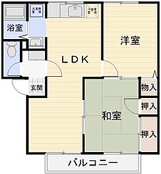 グランシャリオ　Ａ 2階2LDKの間取り