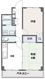 MANSIONすみれ 1階2DKの間取り