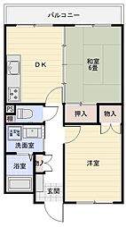 MANSIONすみれ 2階2DKの間取り