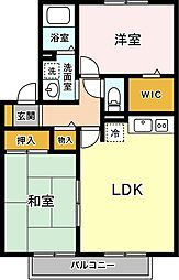 ファミールＵ 2階2LDKの間取り