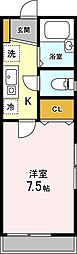 スマイル 2階1Kの間取り