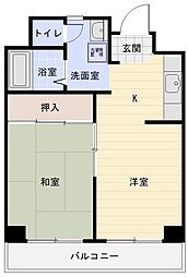 メゾン東町 2階2Kの間取り