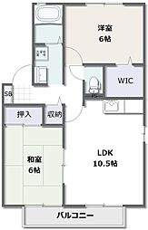 セジュールKAMIF 2LDKの間取図画像
