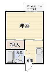 メゾン湊山 1Kの間取図画像