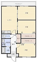 サンヒルズマンション 3LDKの間取図画像