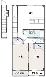 ヴィゴラスK 2LDKの間取図画像