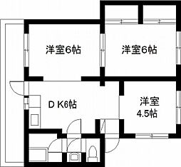 山春ビル霧島 3DKの間取図画像
