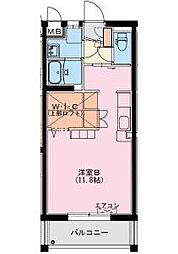 PLAISIR 花 4階ワンルームの間取り