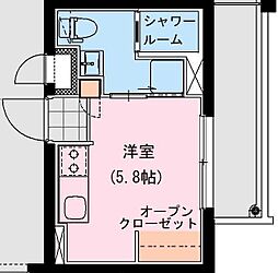 TheRockAPT 2階1Kの間取り