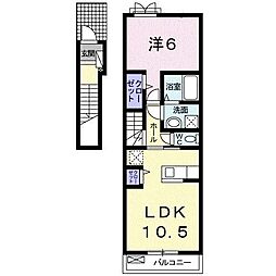 アルディエンテ 2階1LDKの間取り