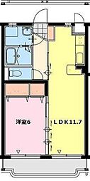 エアフォルクII 3階1LDKの間取り