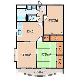 ケイアイビル 3階3DKの間取り