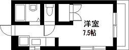 オクトワール宮崎西1番館 ワンルームの間取図画像
