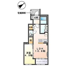 トライアングルテラス 1LDKの間取図画像