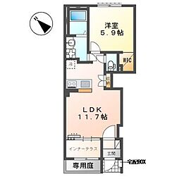 Maison Chou Chou 1LDKの間取図画像