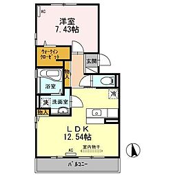 シャトル・ジュジュ 1LDKの間取図画像