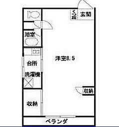 コーポ橘通り 1Kの間取図画像
