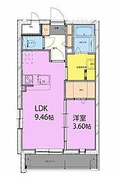 アーベイン松山 1LDKの間取図画像