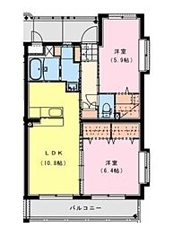 サンスカイメゾン 2LDKの間取図画像