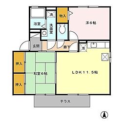 アムール神宮A 2LDKの間取図画像