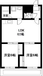 サンモールヒロシマ 2LDKの間取図画像