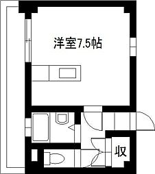 エレガンスメゾン6B ワンルームの間取図画像