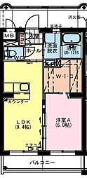 Vivido arcobaleno(ビビッド アルコバレーノ 1LDKの間取図画像