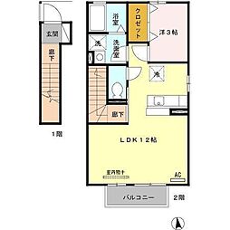 D-SKAY 1LDKの間取図画像