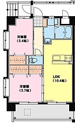 SkyDesign2 2LDKの間取図画像