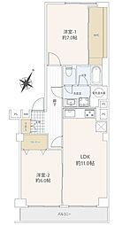 パールハイム宮前平 2LDKの間取図画像