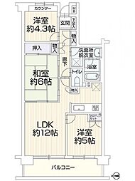 鷺沼東パーク・ホームズ弐番館 3LDKの間取図画像