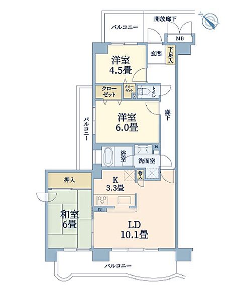 3LDK 間取り
