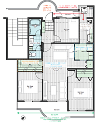 磯子台パークハイツ10号棟 3LDKの間取図画像