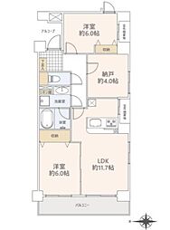 ナイスパークコート鶴見潮田 2SLDKの間取図画像
