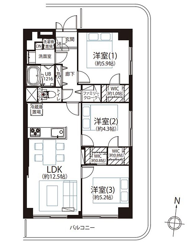 【間取り】70.40平米3LDK