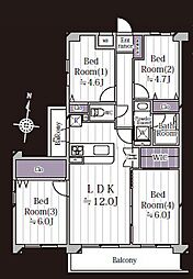 クリオ久里浜六番館 4LDKの間取図画像