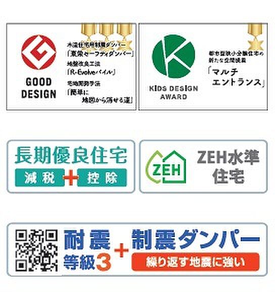 耐震等級3+制震ダンパー・長期優良住宅・ZEH水準住宅他