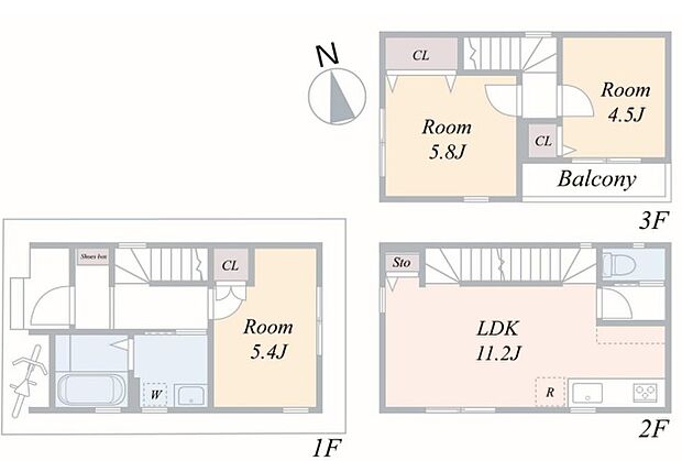 ３LDK　延床面積：71.57平米