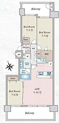 よこすか海辺ニュータウンシーサイドスクエア 3LDKの間取図画像