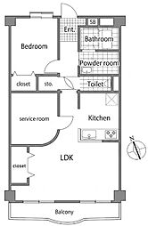 グリーンシティーあざみ野 2LDKの間取図画像